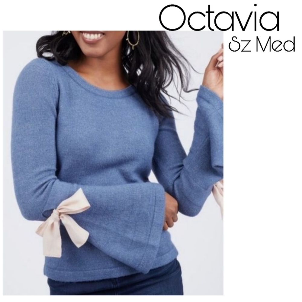 Octavia blue bell sleeve sweater. Sz Med. NWT